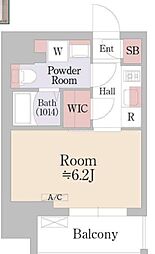 イプセ品川戸越 1Kの間取図画像