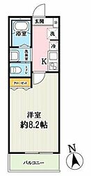サクラテラス富士見 1Kの間取図画像