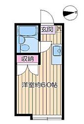 キャピタル北綾瀬A ワンルームの間取図画像