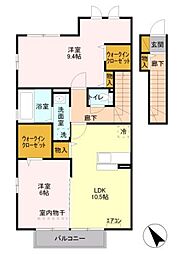 ルミエルS 2LDKの間取図画像