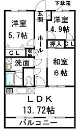 ヴェールノーヴァ 1階3LDKの間取り