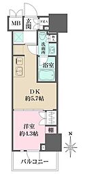 ルフォンプログレ元浅草マークス 1DKの間取図画像