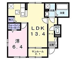 RuscelleI 1LDKの間取図画像