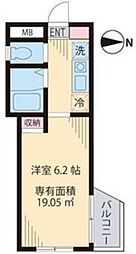 ルーチェ中野中央 4階1Kの間取り