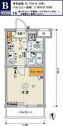 スカイコート中村橋第3 1Kの間取図画像