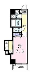 京急本線 北品川駅 徒歩8分の賃貸マンション 5階1Kの間取り