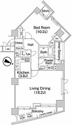 ミレニアムガーデンコート 1LDKの間取図画像