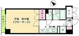 クレール目黒 1Kの間取図画像