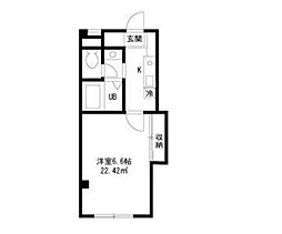 ルネ・ビバリー2 1Kの間取図画像