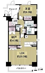 京都地下鉄東西線 二条駅 徒歩5分の賃貸マンション 7階1SLDKの間取り