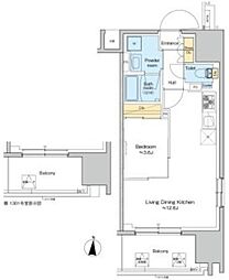 プラウドフラット錦糸町ウエスト 4階1LDKの間取り