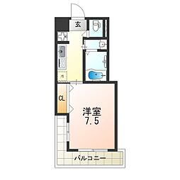 Osaka Metro中央線 弁天町駅 徒歩5分の賃貸マンション 9階1Kの間取り