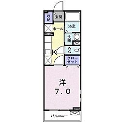 サンフラワー 1Kの間取図画像