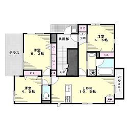クラインガルテンIII 1階3LDKの間取り