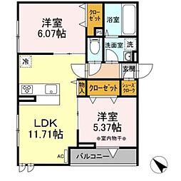 サンビスタアイランド 2LDKの間取図画像