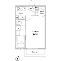 エルスタンザ大泉学園 2階1Kの間取り
