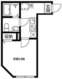 BlackDia南越谷 1Kの間取図画像
