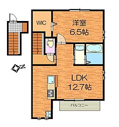 JR南武線 矢野口駅 徒歩5分の賃貸アパート 2階1LDKの間取り
