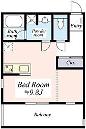 HERB GARDEN HOUSE 1階ワンルームの間取り