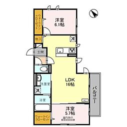 Osaka Metro御堂筋線 なかもず駅 徒歩12分の賃貸アパート 3階2LDKの間取り