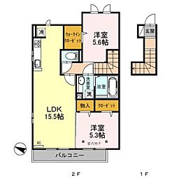 エクセレントドルチェ 2LDKの間取図画像