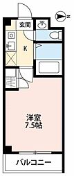 西武池袋線 所沢駅 徒歩5分の賃貸マンション 1階1Kの間取り