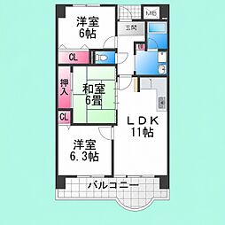 メゾンリーガル48 3LDKの間取図画像