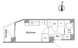 ゲートフィールド練馬 4階ワンルームの間取り