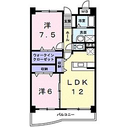 JR紀勢本線 黒江駅 3.1kmの賃貸マンション 1階2LDKの間取り