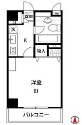 ルース中野 2階1Kの間取り