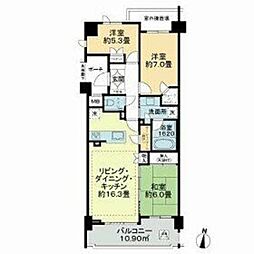 プラウド横濱ヒルトップ 3LDKの間取図画像
