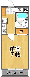 さが美松戸ハイツ第2 1Kの間取図画像