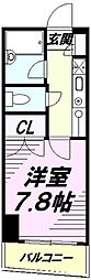 JR中央線 西八王子駅 徒歩3分の賃貸マンション 5階1Kの間取り