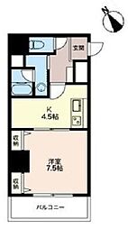 オーキッドレジデンス板橋 7階1DKの間取り