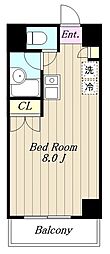アクシス古淵 ワンルームの間取図画像