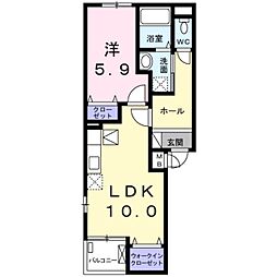 セピアコート 1LDKの間取図画像