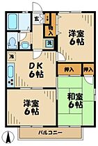 ヴィラ栗本C号棟 201 ｜ 東京都八王子市下柚木２丁目17-11（賃貸アパート3DK・2階・52.80㎡） その2