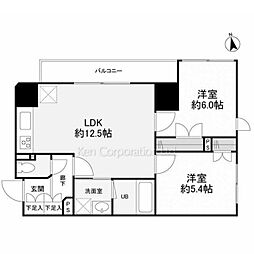 リバーレ中野坂上 2LDKの間取図画像