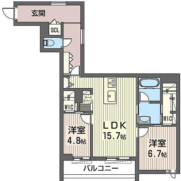 クレメンティア 00201｜栃木県宇都宮市元今泉２丁目(賃貸マンション2LDK・2階・76.02㎡)の写真 その2