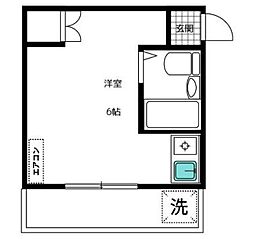 エスポワールミドリ ワンルームの間取図画像