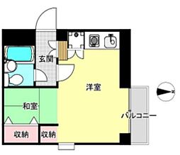 メインステージ江戸川橋 ワンルームの間取図画像