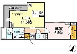 ESPELIA・K 3階1LDKの間取り