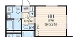 ミレハイムB 1Kの間取図画像