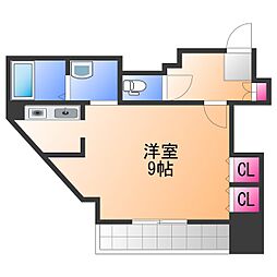 シルクルーム7番館 ワンルームの間取図画像