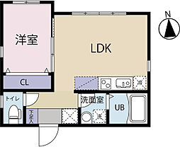 orbel 1LDKの間取図画像