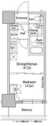 ブリリアンクラス高円寺 1DKの間取図画像
