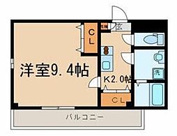 Empereur Fer 4階1Kの間取り
