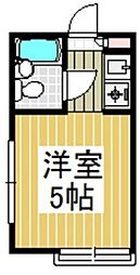 カスティル渋谷 2階ワンルームの間取り