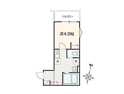 MELLAS東青梅II 1Kの間取図画像