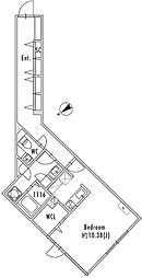 グランパセオ下北沢 4階ワンルームの間取り